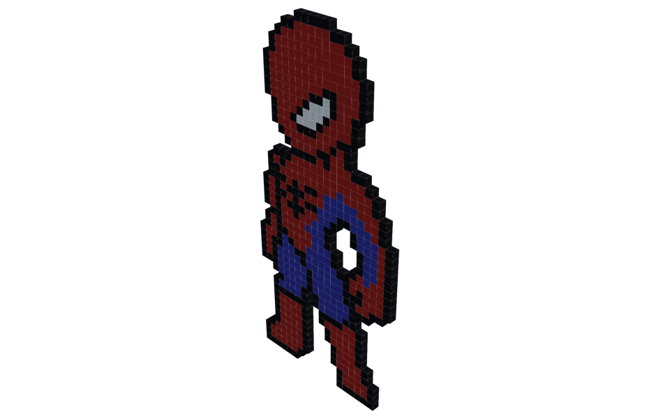 Spiderman pixel art - 3/4 right