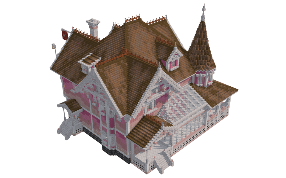 Pink palace de coraline (sin interiores) - 3/4 right