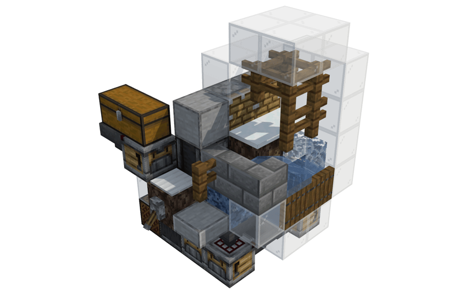 18k Snow Block Farm - 3/4 right