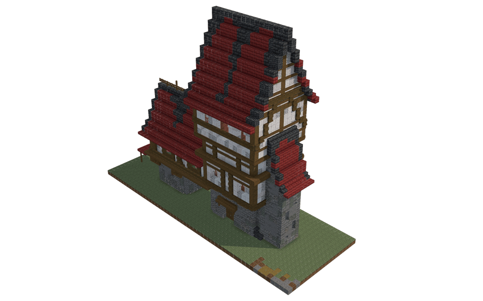 Medieval tower house - 3/4 right