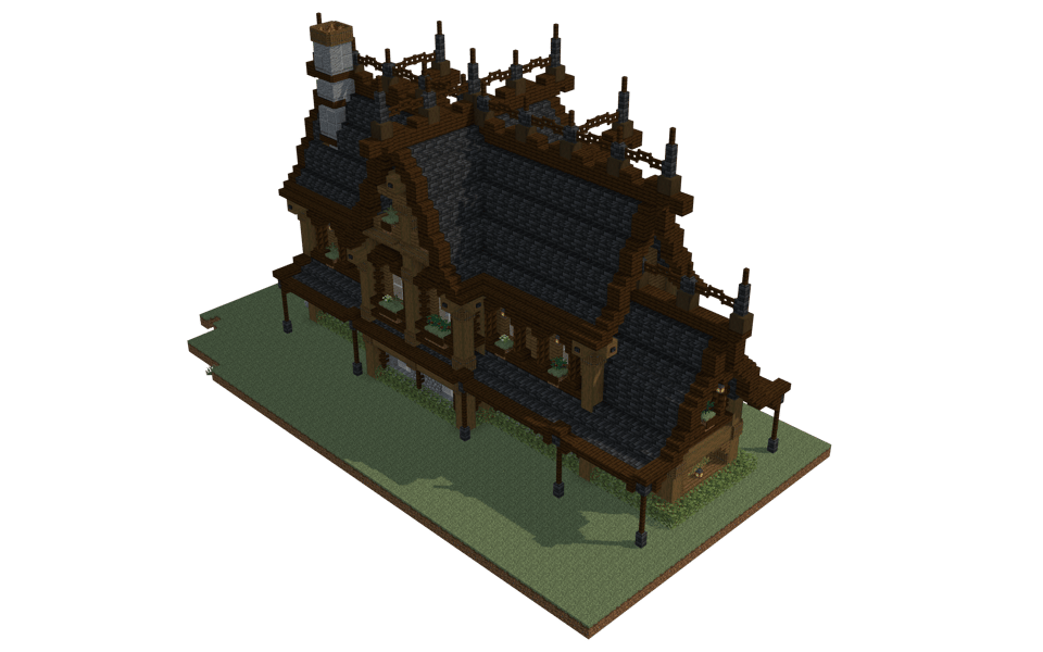 Medieval House With Full Interior - 3/4 right