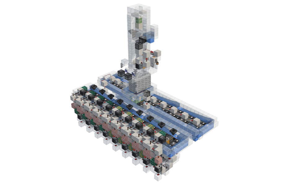 Slime Trap: Automated Farm with Redstone Item Sorting - 3/4 right