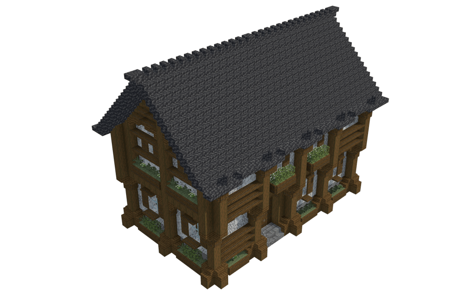 Medieval house b14 - 3/4 right