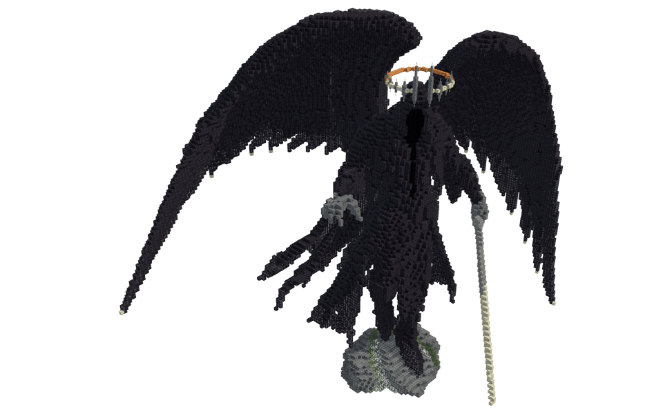 Black Winged Statue - 3/4 right
